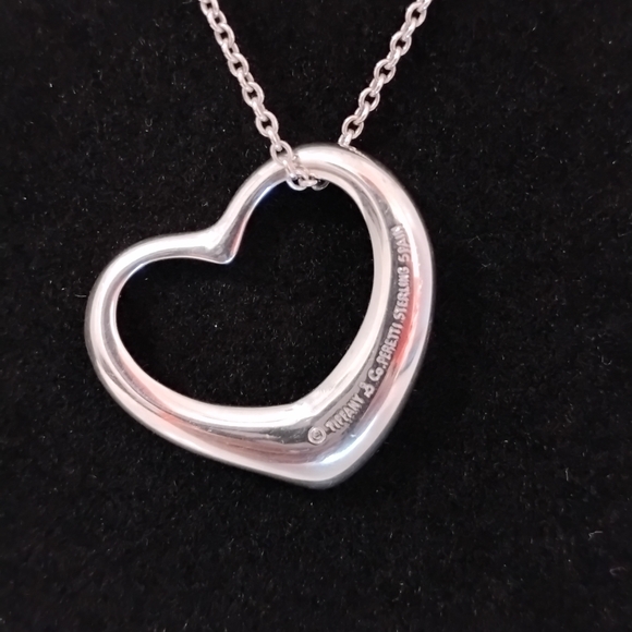 Tiffany Silver 925 Necklace - Elsa Peretti Extra Large Open Heart Pendant - Picture 4 of 10